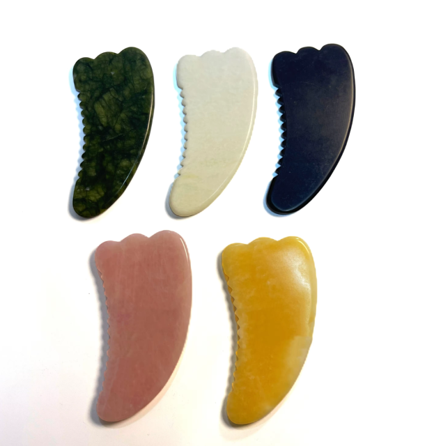 large size pink color rose quartz jade gua sha body tool