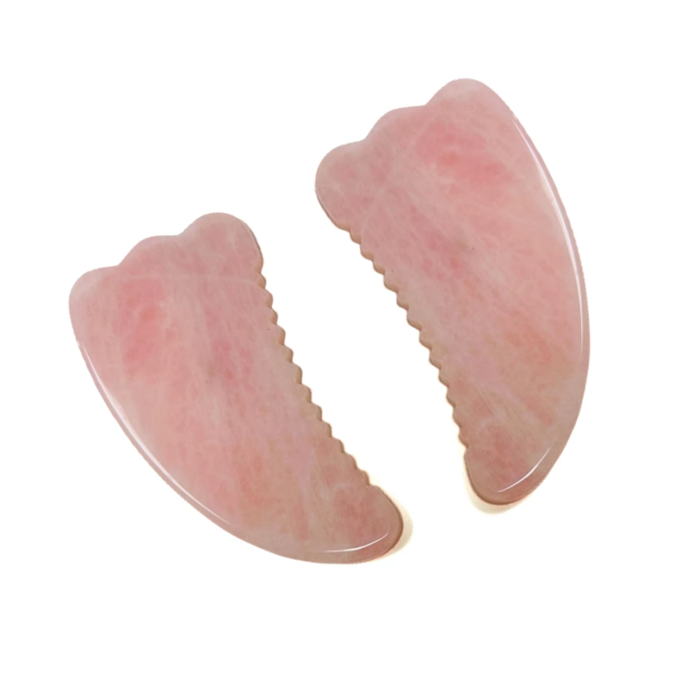 large size pink color rose quartz jade gua sha body tool