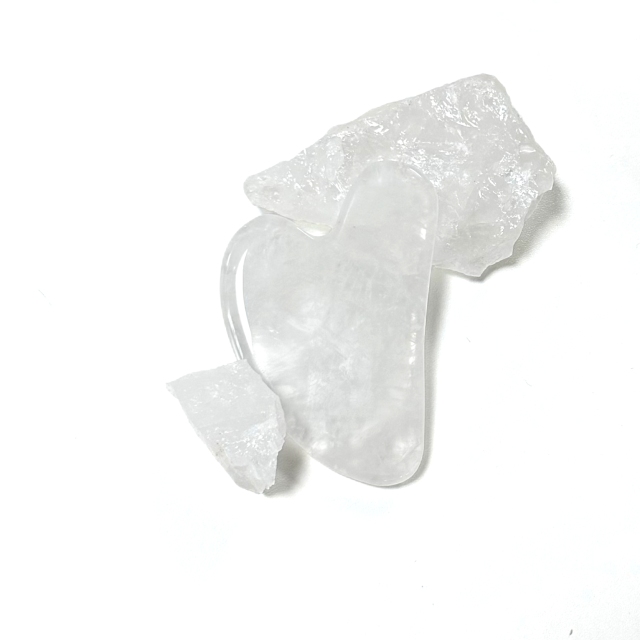 factory natural clear transparent jade white crystal guasha board for face