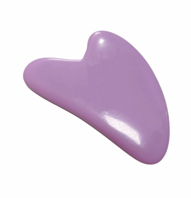 Placa de gua sha de resina corazon