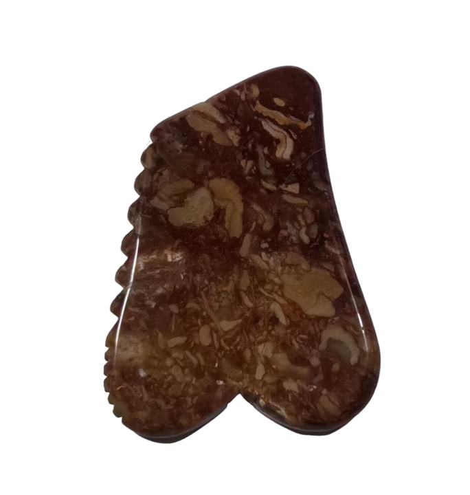 Personalized logo Brown Color 100% Natural  Bamboo-leaf Stone Gua Sha