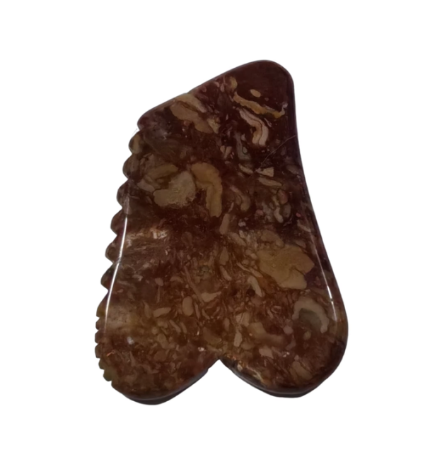 Personalized logo Brown Color 100% Natural  Bamboo-leaf Stone Gua Sha