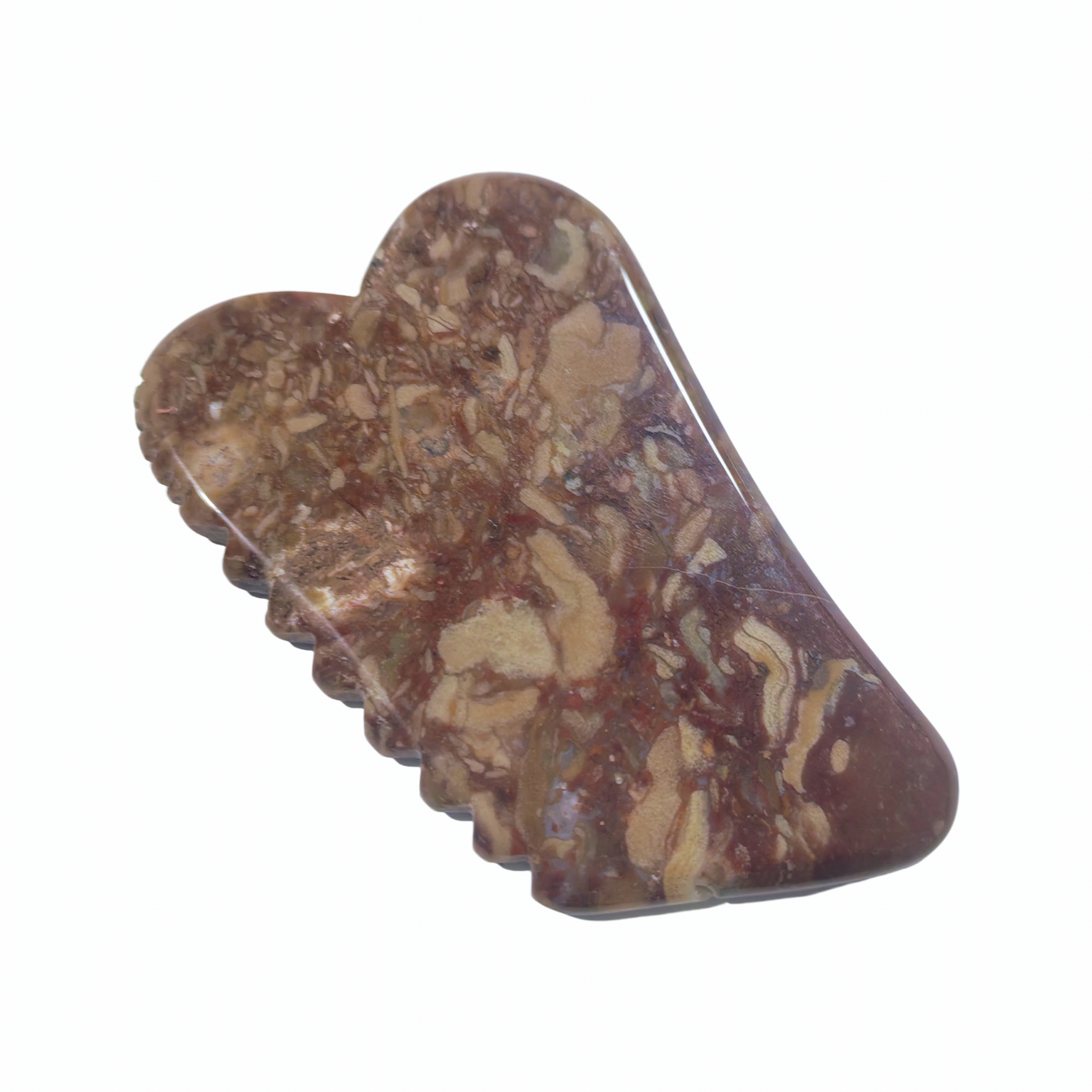 Personalized logo Brown Color 100% Natural  Bamboo-leaf Stone Gua Sha