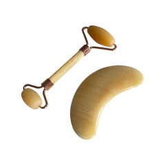 yellow jade roller & gua sha set