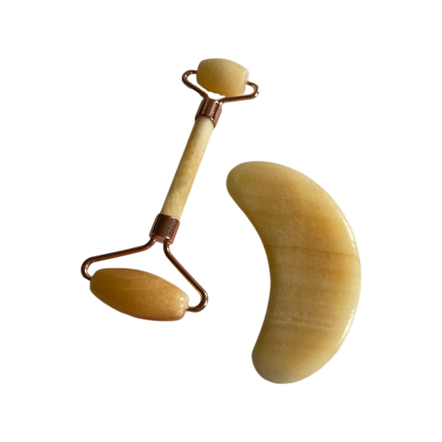 yellow jade roller & gua sha set
