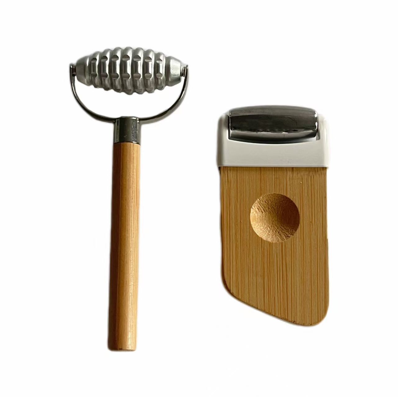 custom logo wholesale manufacturer skin care roller kit wood massager for face