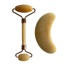 yellow jade roller & gua sha set