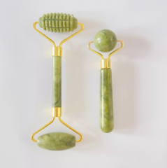 face lifting green xiuyan jade beauty tools ice roller gua sha tool with box