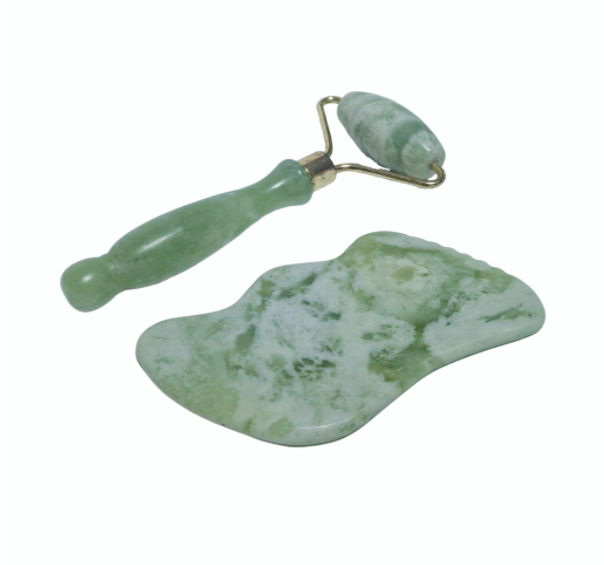 wholesale factory best price hot selling beauty skin care tools xiuyan jade facial roller gua sha set (2-in-1)