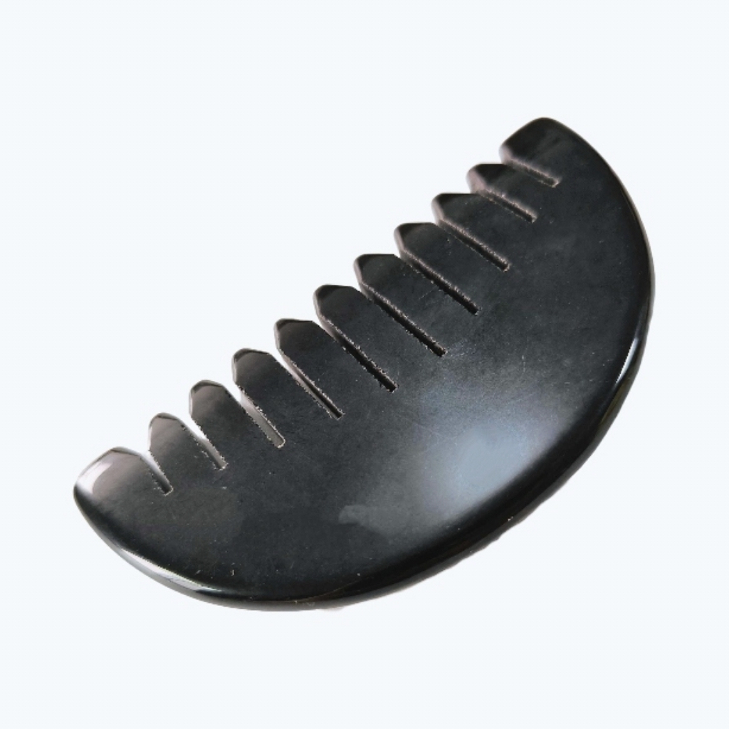 Peine de masaje de cuero cabelludo obsidiana negra