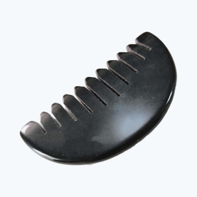 Peine de masaje de cuero cabelludo obsidiana negra