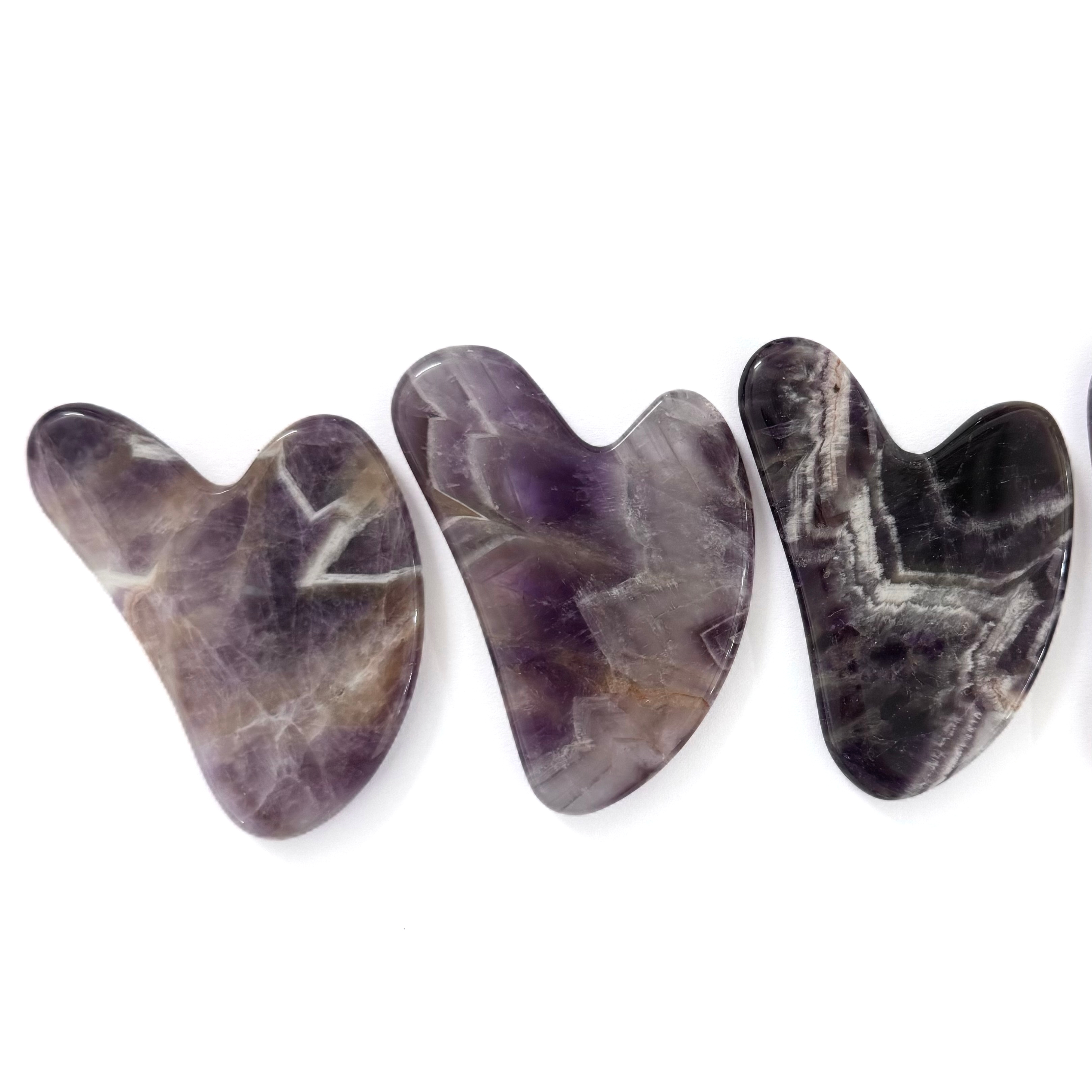 home use wrinkle removal skin care beauty tools natural pure stone gua sha amethyst custom