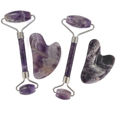 home use wrinkle removal skin care beauty tools natural pure stone gua sha amethyst custom
