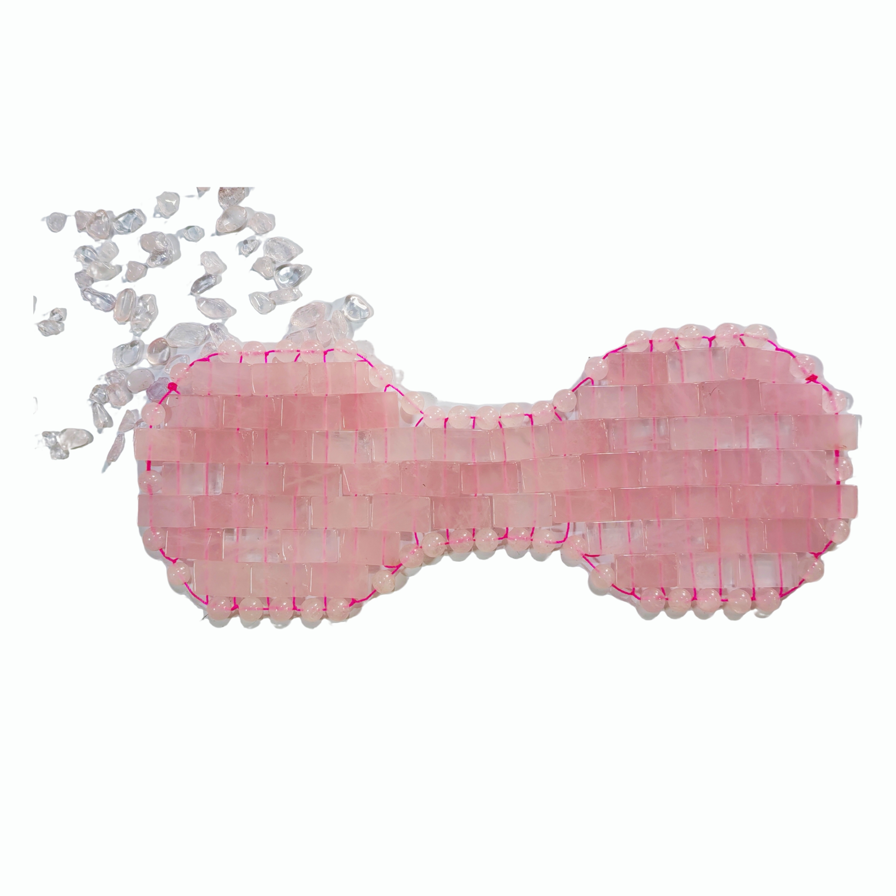 Made in China Manufacturer Spa Use Beaty Tools Cool Gemstone Massager Rose Quartz Mask Jade Woven Eye Pad for Eye Relief