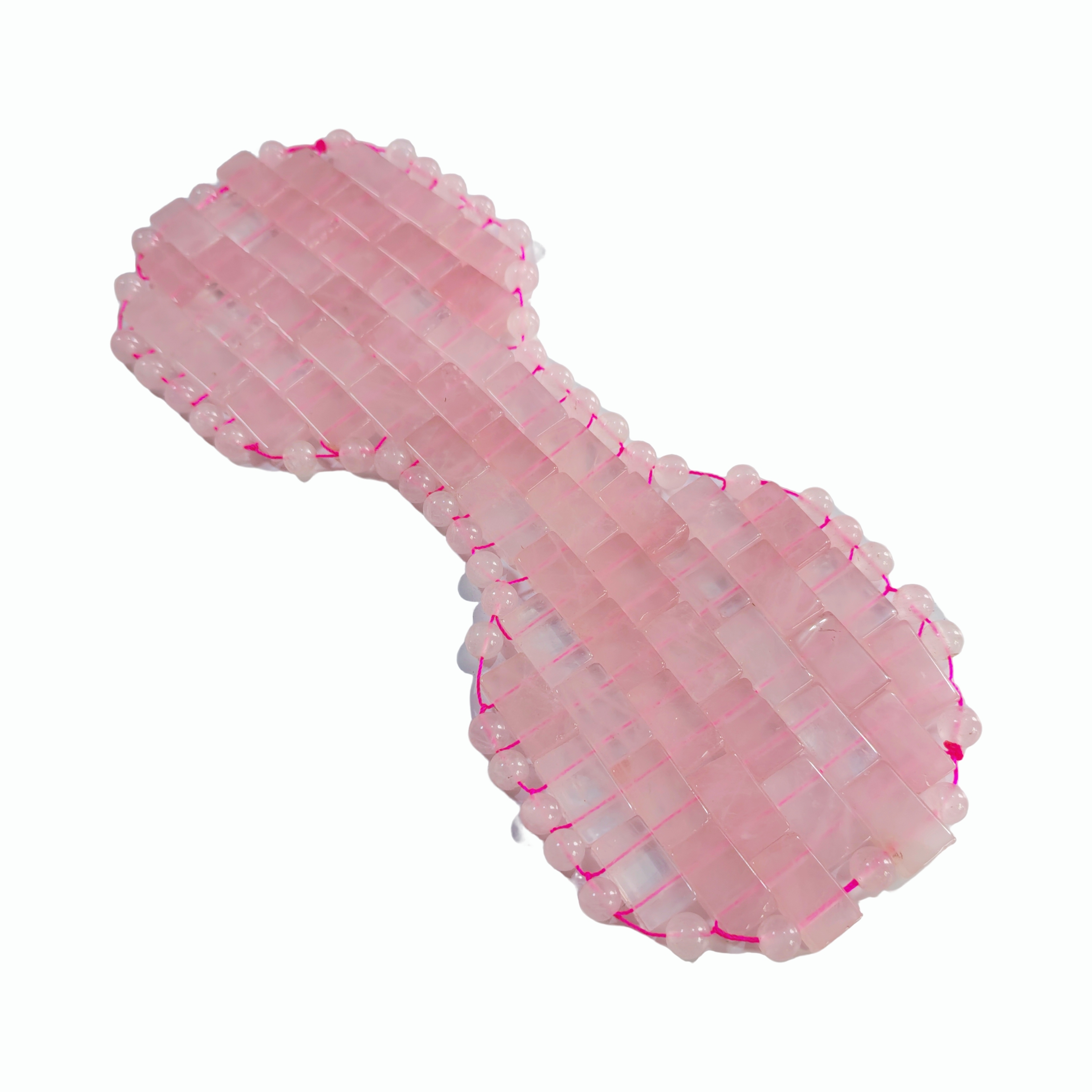 Made in China Manufacturer Spa Use Beaty Tools Cool Gemstone Massager Rose Quartz Mask Jade Woven Eye Pad for Eye Relief