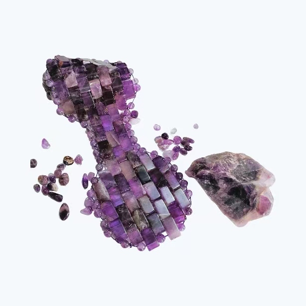 skin care massage products purple color cold stone amethyst Cooling Eye Mask for Puffiness Jade