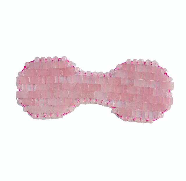 Made in China Manufacturer Spa Use Beaty Tools Cool Gemstone Massager Rose Quartz Mask Jade Woven Eye Pad for Eye Relief