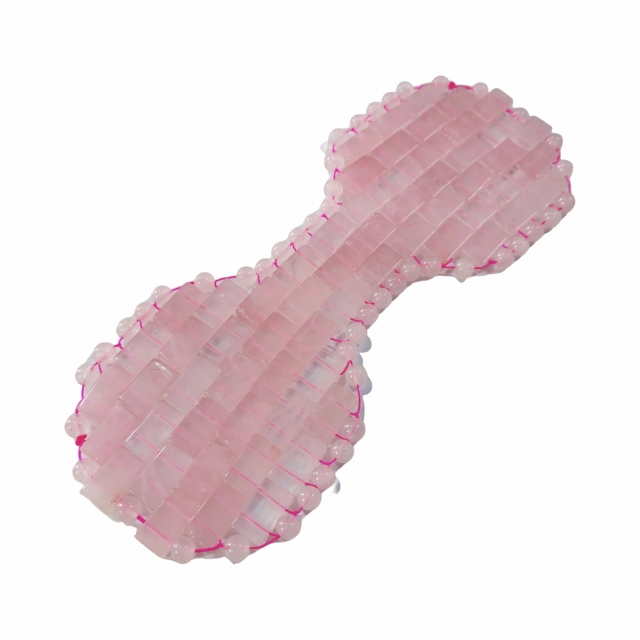 Made in China Manufacturer Spa Use Beaty Tools Cool Gemstone Massager Rose Quartz Mask Jade Woven Eye Pad for Eye Relief