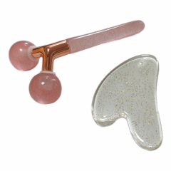 Y shaped cheap price face lifting anti-aging beauty products resin massager 3D roller gua sha set skin care tool