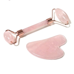 wholesale price women gift 2026 best selling beauty tools natural jade rose quartz jade roller gua sha massager for face lifting