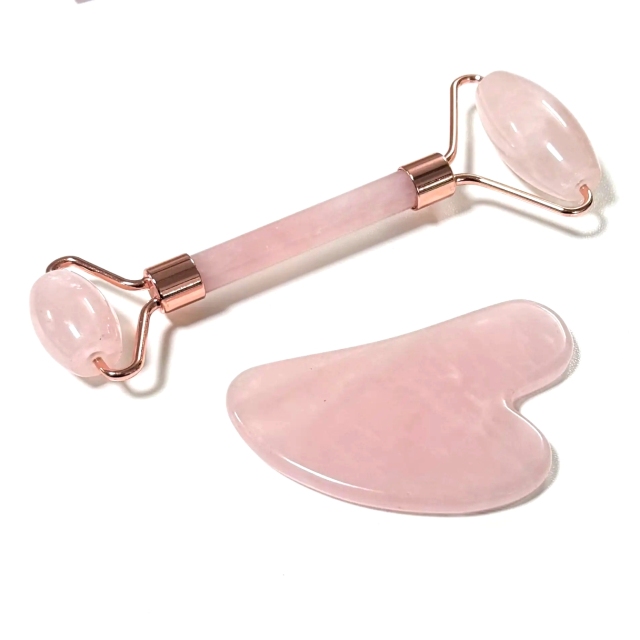 wholesale price women gift 2026 best selling beauty tools natural jade rose quartz jade roller gua sha massager for face lifting