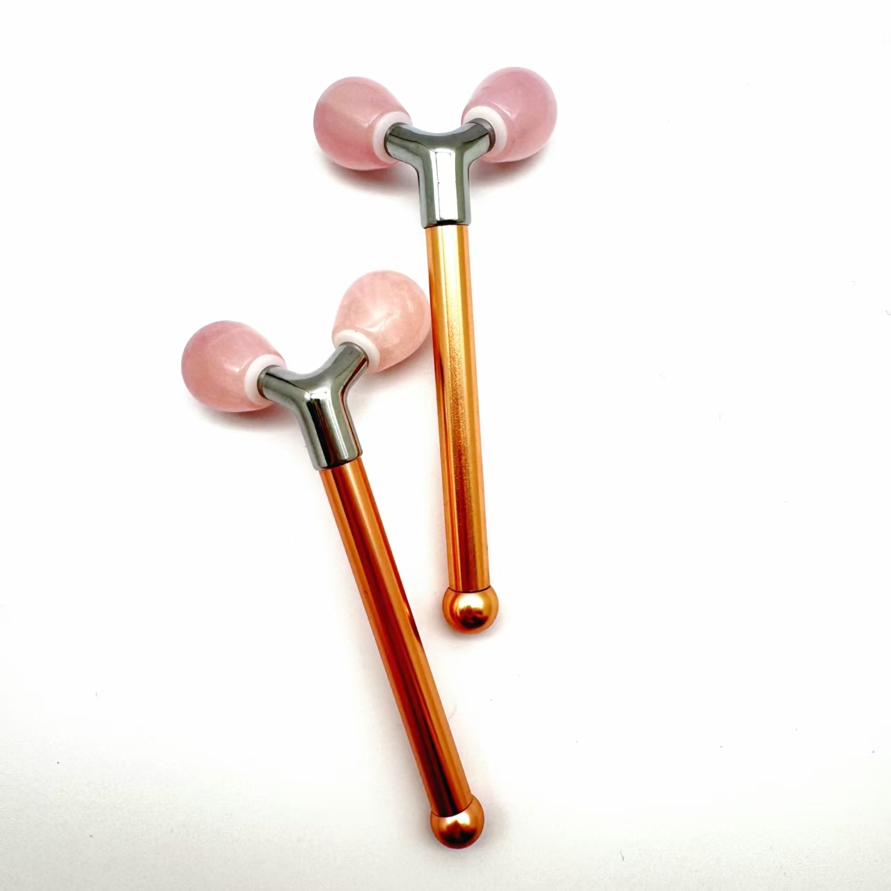 women use beauty tools natural stone rose quartz jade 360 degree rotation face lift massager 3d face roller