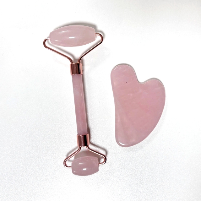 wholesale price women gift 2026 best selling beauty tools natural jade rose quartz jade roller gua sha massager for face lifting