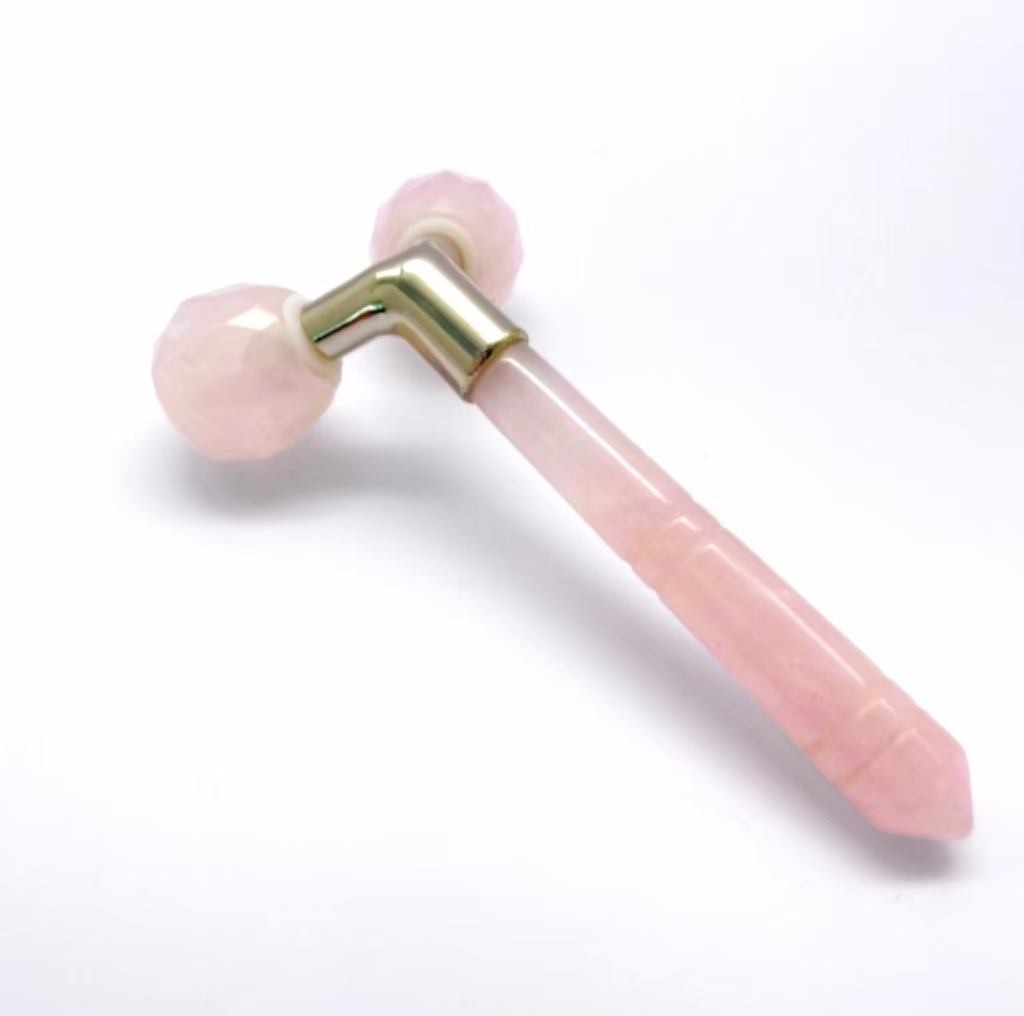 Y shaped anti-aging face lifting pink color natural jade Y shaped jawline slimming massager ice facial roller