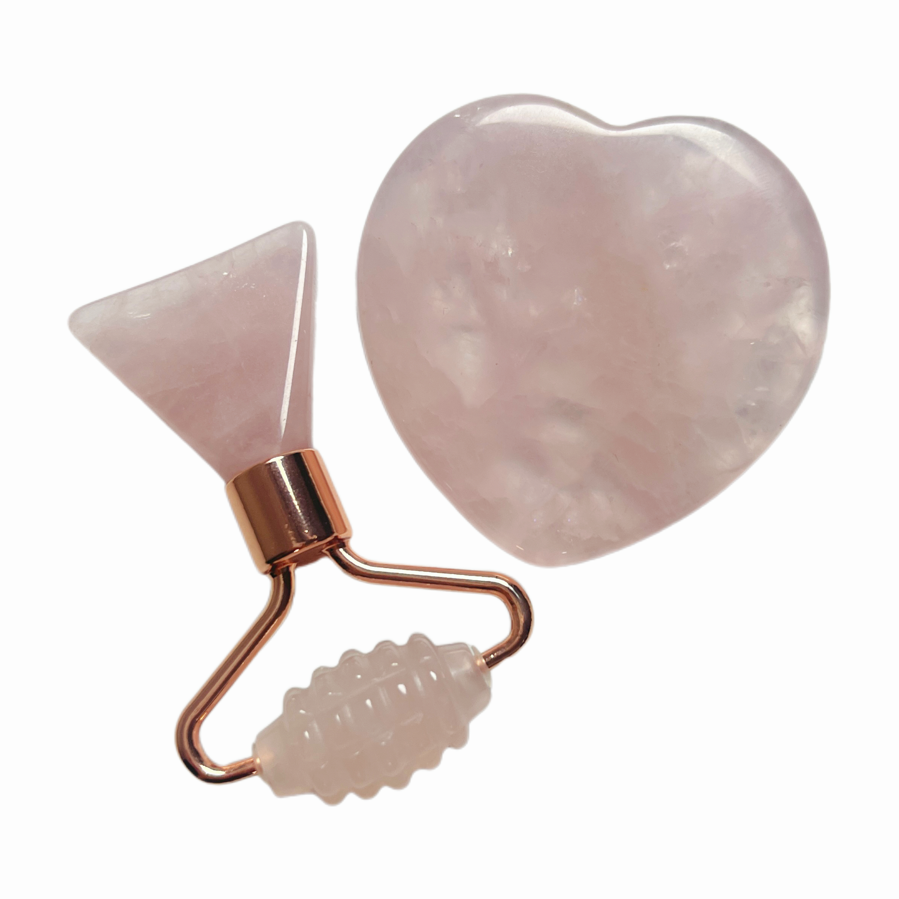 skin care tools promotional gift mini size rose quartz heart shaped gua sha and prickly jade roller