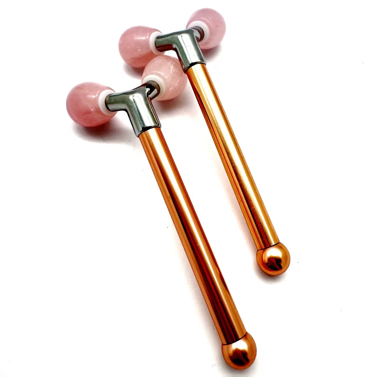 women use beauty tools natural stone rose quartz jade 360 degree rotation face lift massager 3d face roller