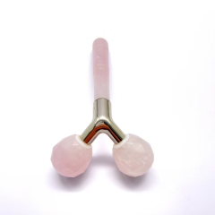 Y shaped anti-aging face lifting pink color natural jade Y shaped jawline slimming massager ice facial roller