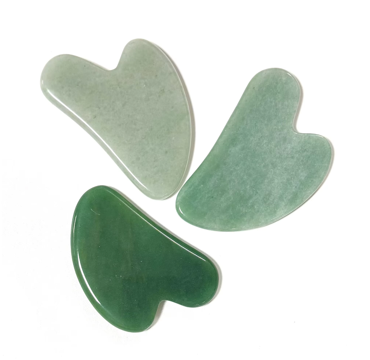factory wholesale price natural jade green aventurine stone face scraping  massage board