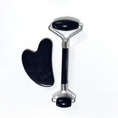 black obsidian guasha stone set