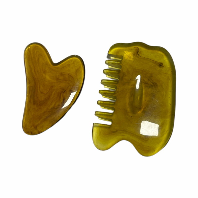cheap price personalized logo wholesale yellow color resin material facial gua sha