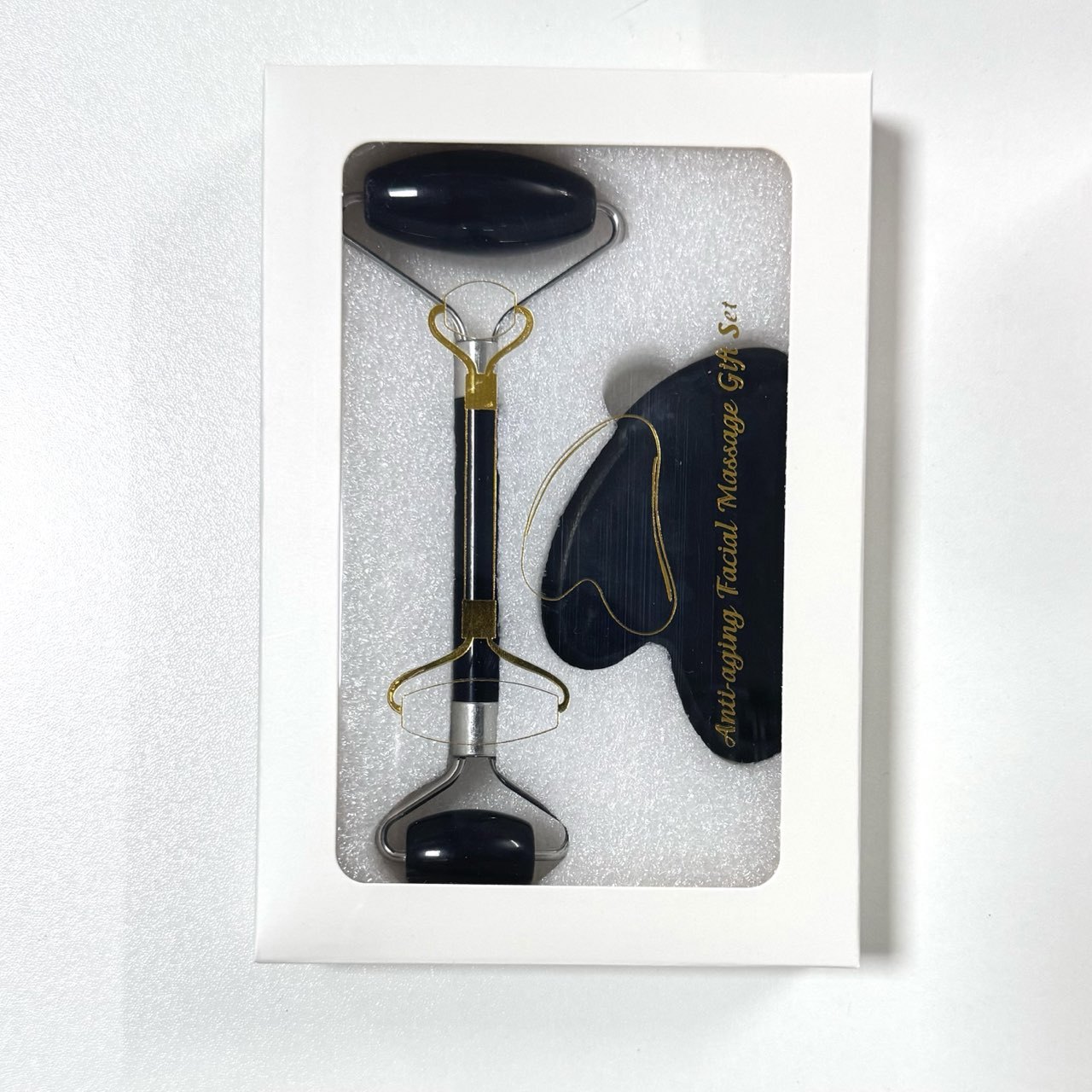 black obsidian guasha stone set