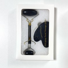 black obsidian guasha stone set