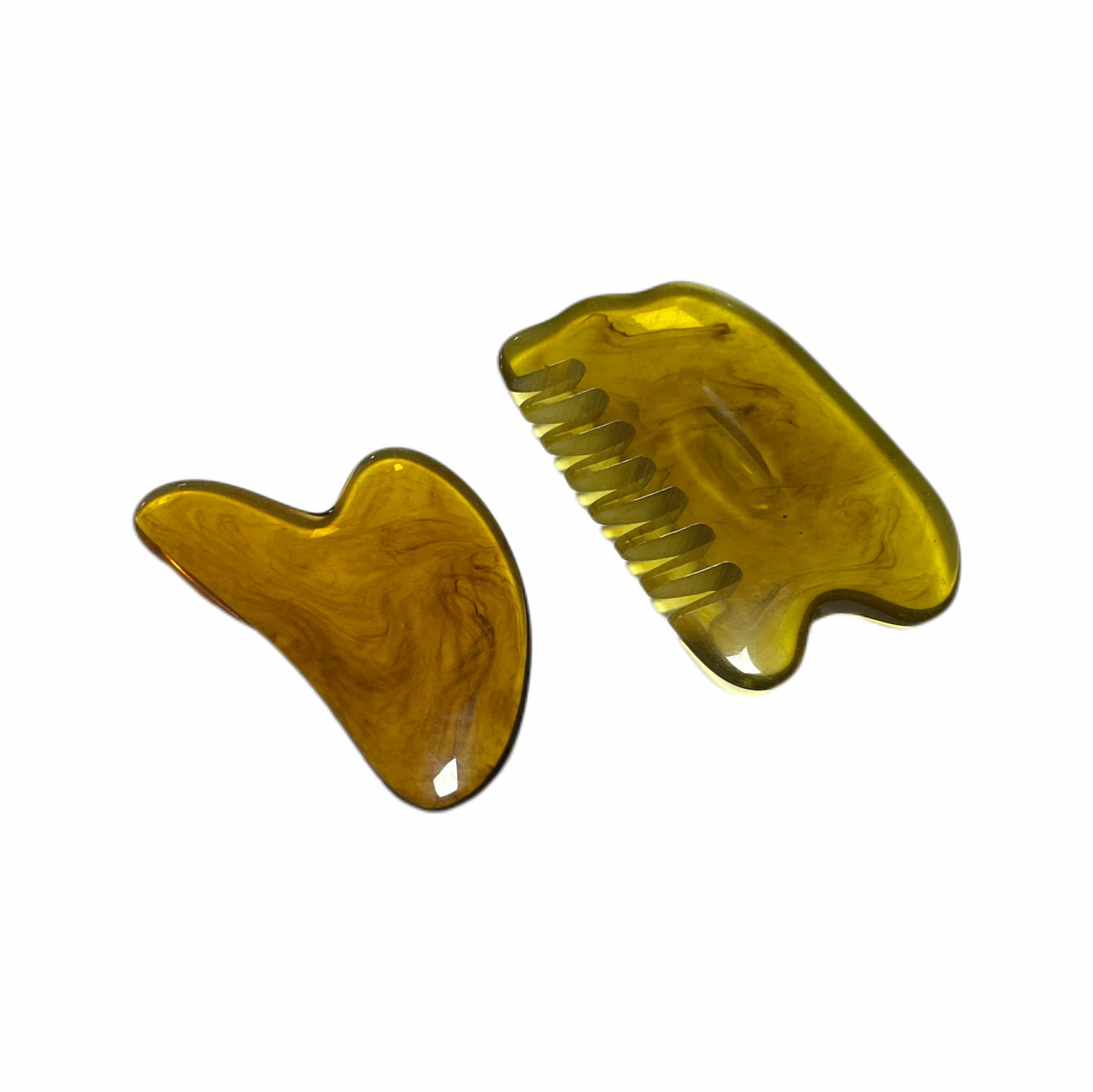 cheap price personalized logo wholesale yellow color resin material facial gua sha