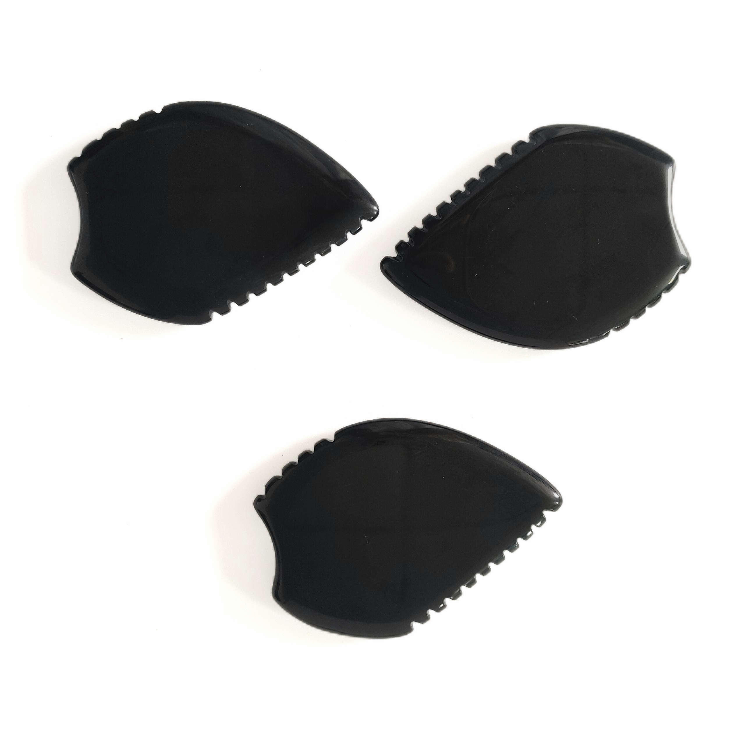 custom logo natural skin care massage tools thick big size obsidian stone gua sha black