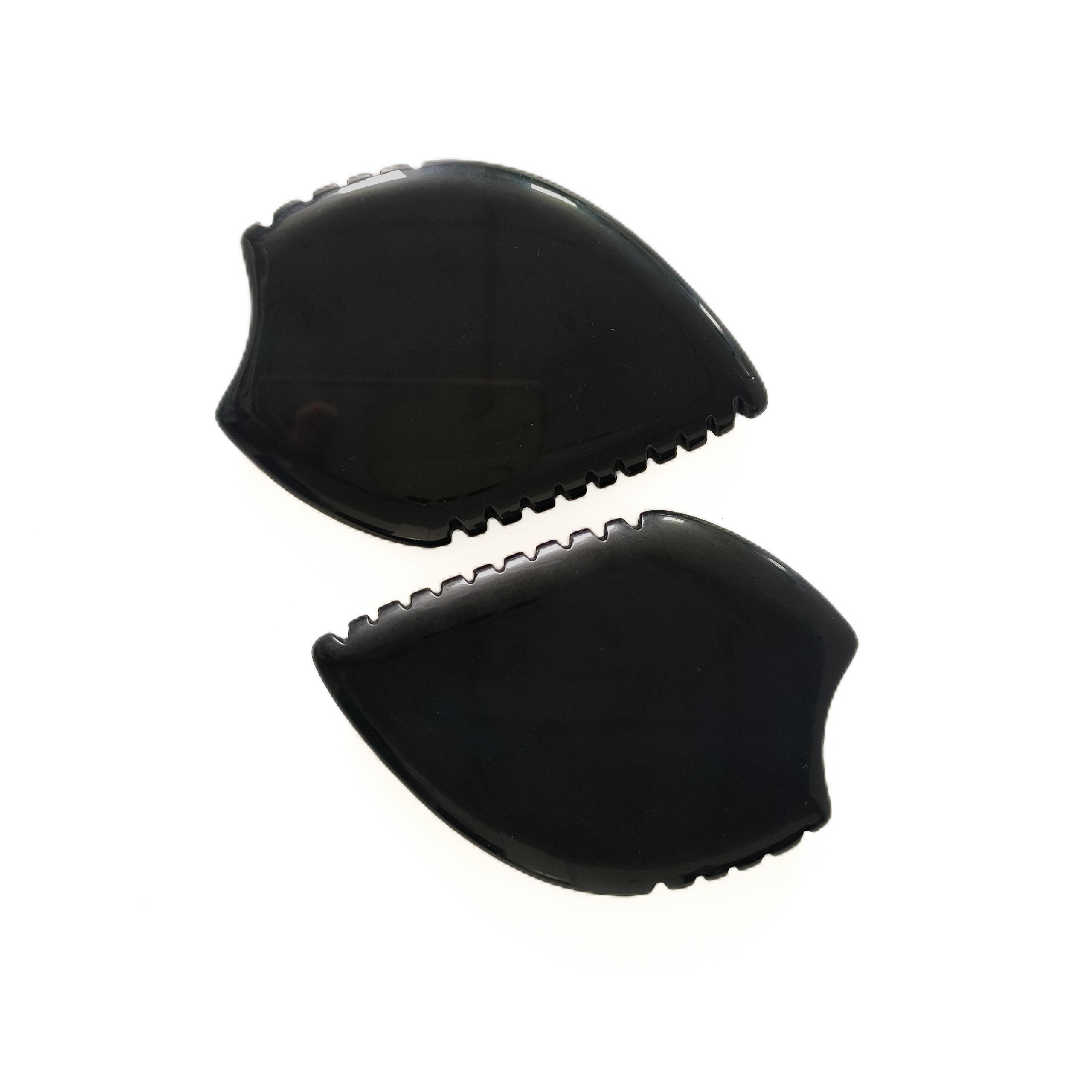 custom logo natural skin care massage tools thick big size obsidian stone gua sha black