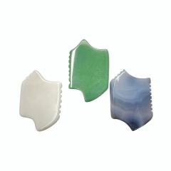 Made in China Factory Face Lifting Beauty Tools Lymphatic Drainage Green Aventurine Guasha Scraping Massage Tool
