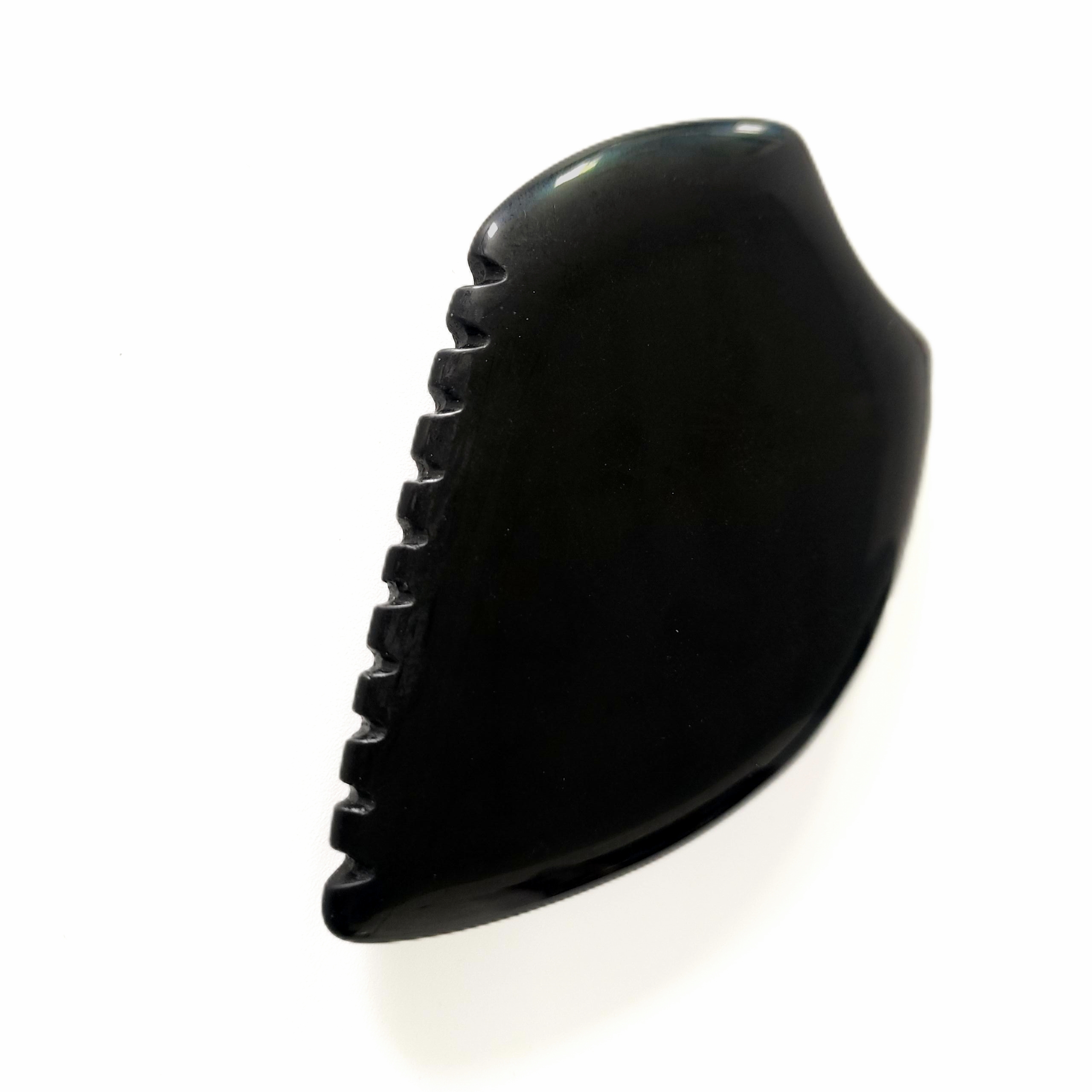 custom logo natural skin care massage tools thick big size obsidian stone gua sha black