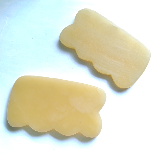 custom logo face lifting beauty tools best selling factory wholesale price natural yellow jade guasha stone