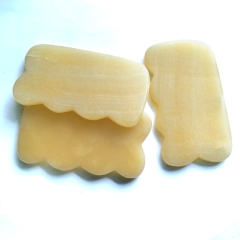 custom logo face lifting beauty tools best selling factory wholesale price natural yellow jade guasha stone