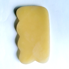 custom logo face lifting beauty tools best selling factory wholesale price natural yellow jade guasha stone