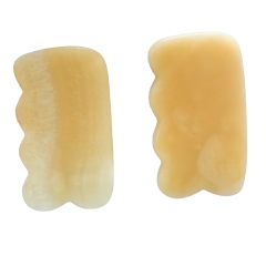 custom logo face lifting beauty tools best selling factory wholesale price natural yellow jade guasha stone