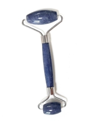 wholesale best quality natural stone blue color aventurine Lymphatic drainage jade roller & gua sha set