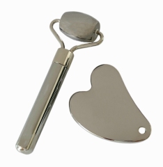 small size zinc alloy beauty set face roller scraping tools metal gua-sha