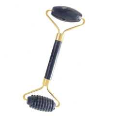 skin care  face massage stone black obsidian Threaded anti-aging jade roller