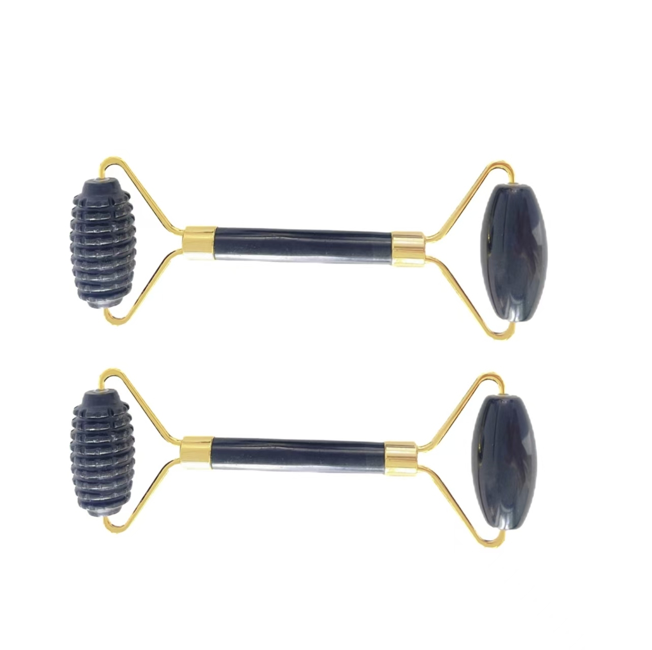 skin care  face massage stone black obsidian Threaded anti-aging jade roller
