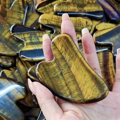 dark brown face massage products beauty tools natural gemstone tiger's eye jade gua sha